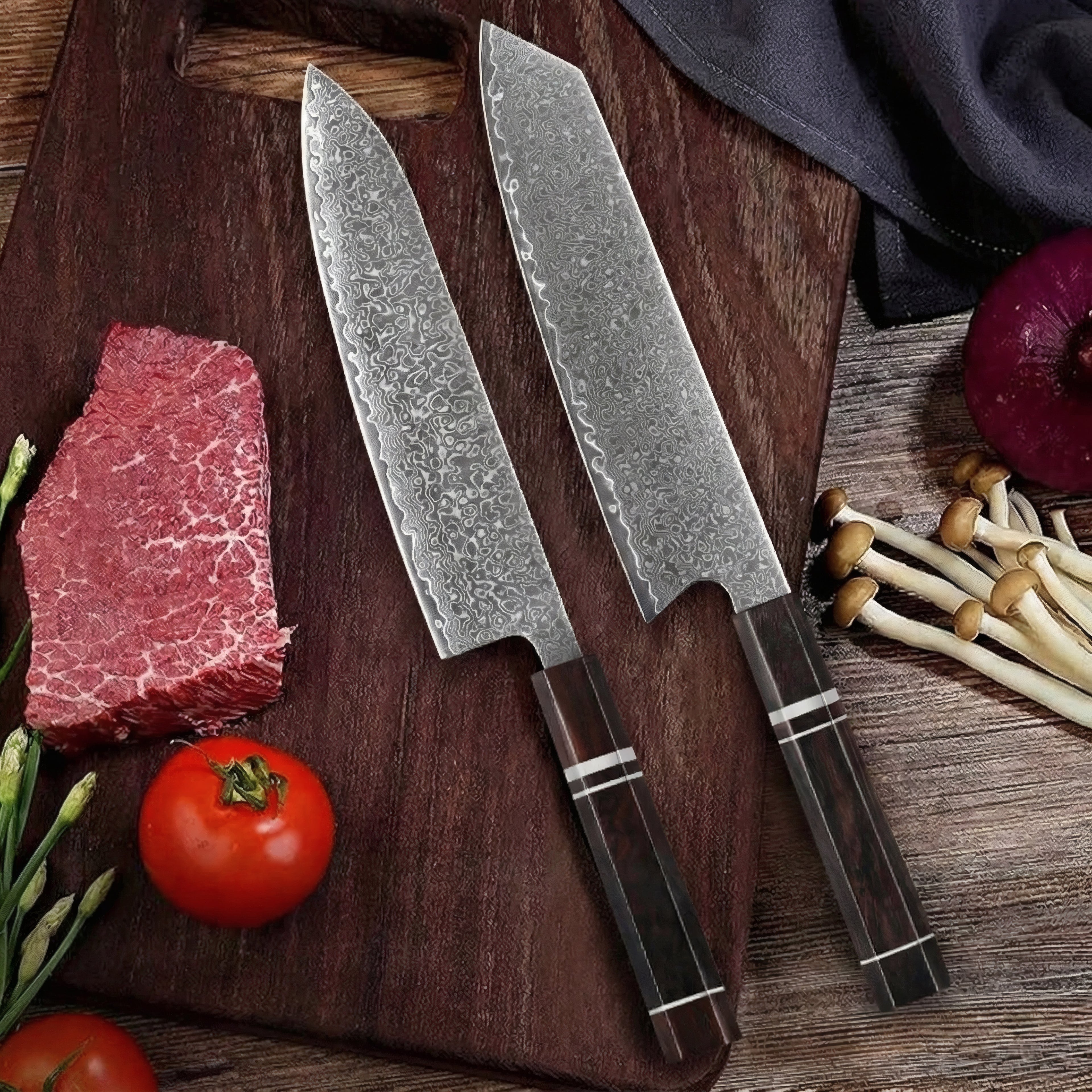 Kenzo – Damascus Chef & Kiritsuke Knives Set