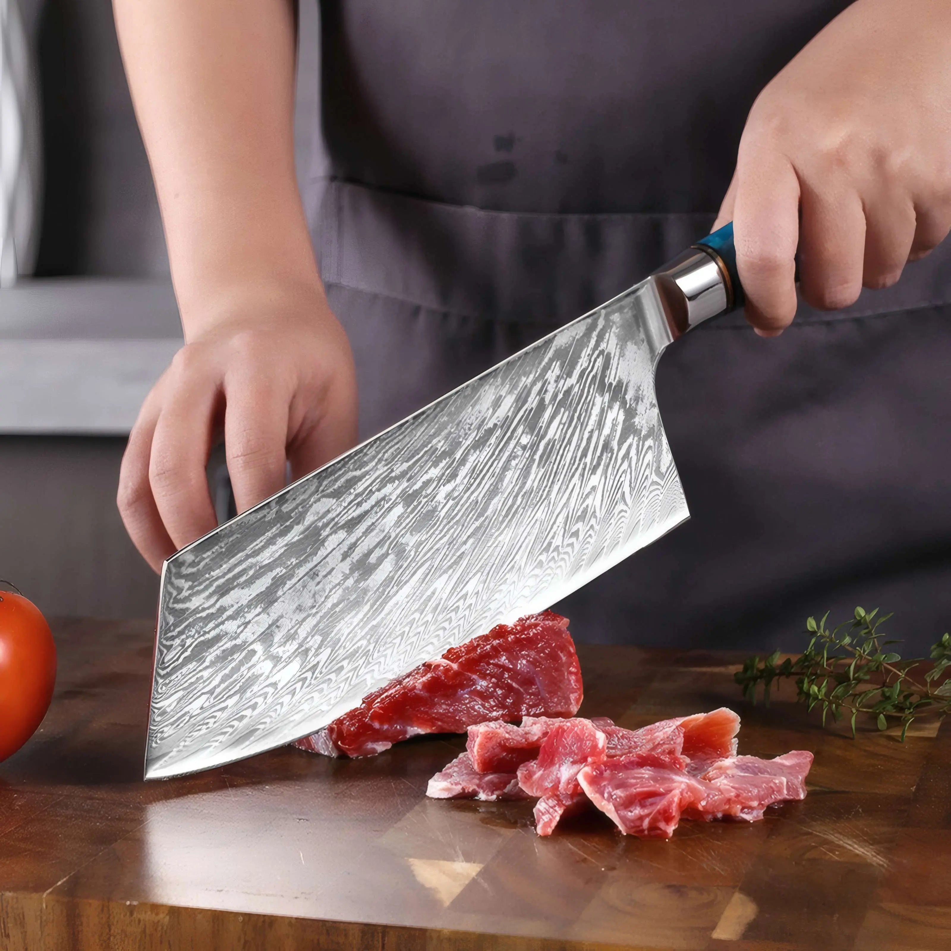 Hagetsu - Professional Damascus Chef Kitchen Knife Set SteelSensei