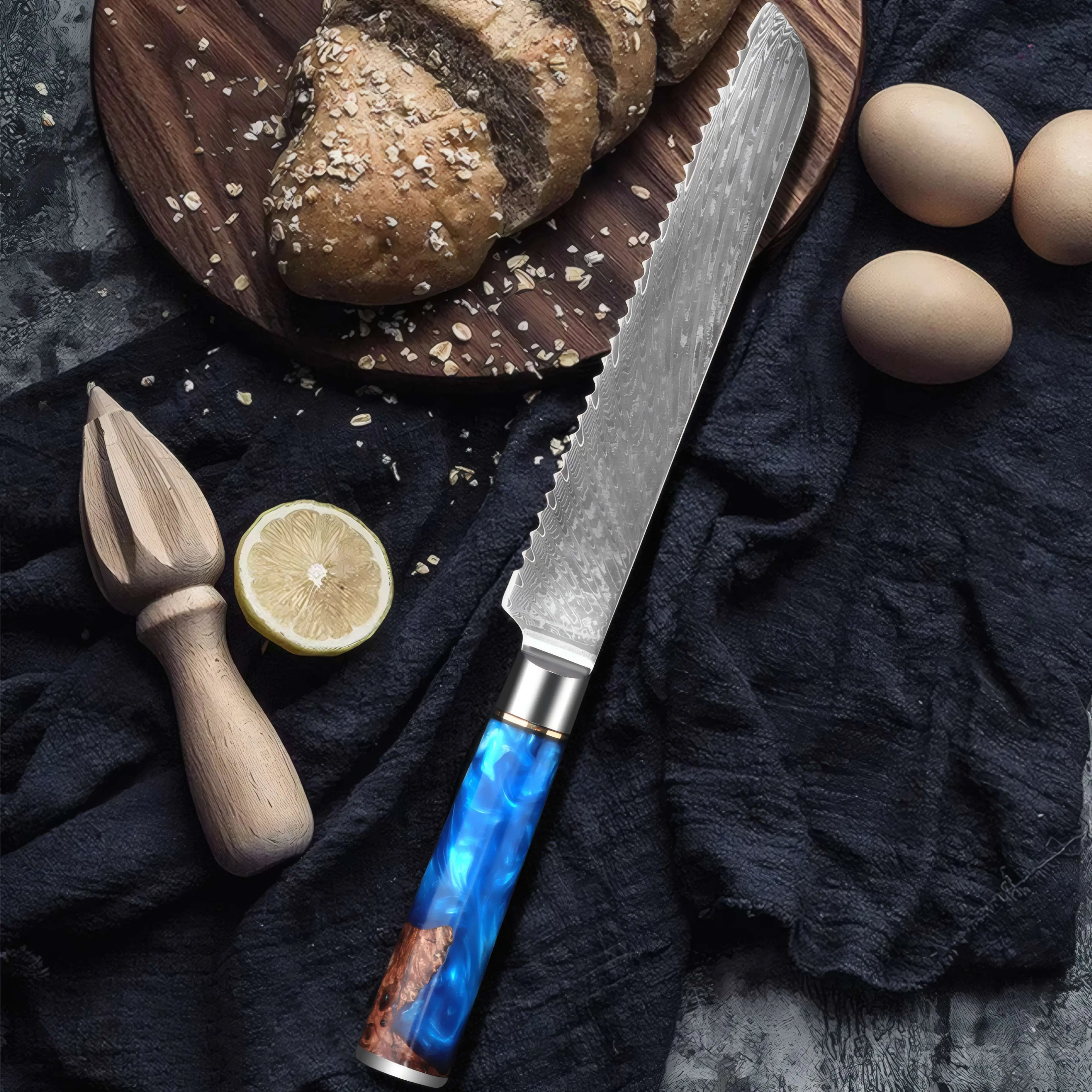 Hagetsu - Professional Damascus Chef Kitchen Knife Set SteelSensei