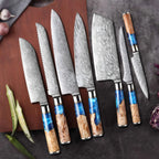 Hagetsu - Professional Damascus Chef Kitchen Knife Set SteelSensei