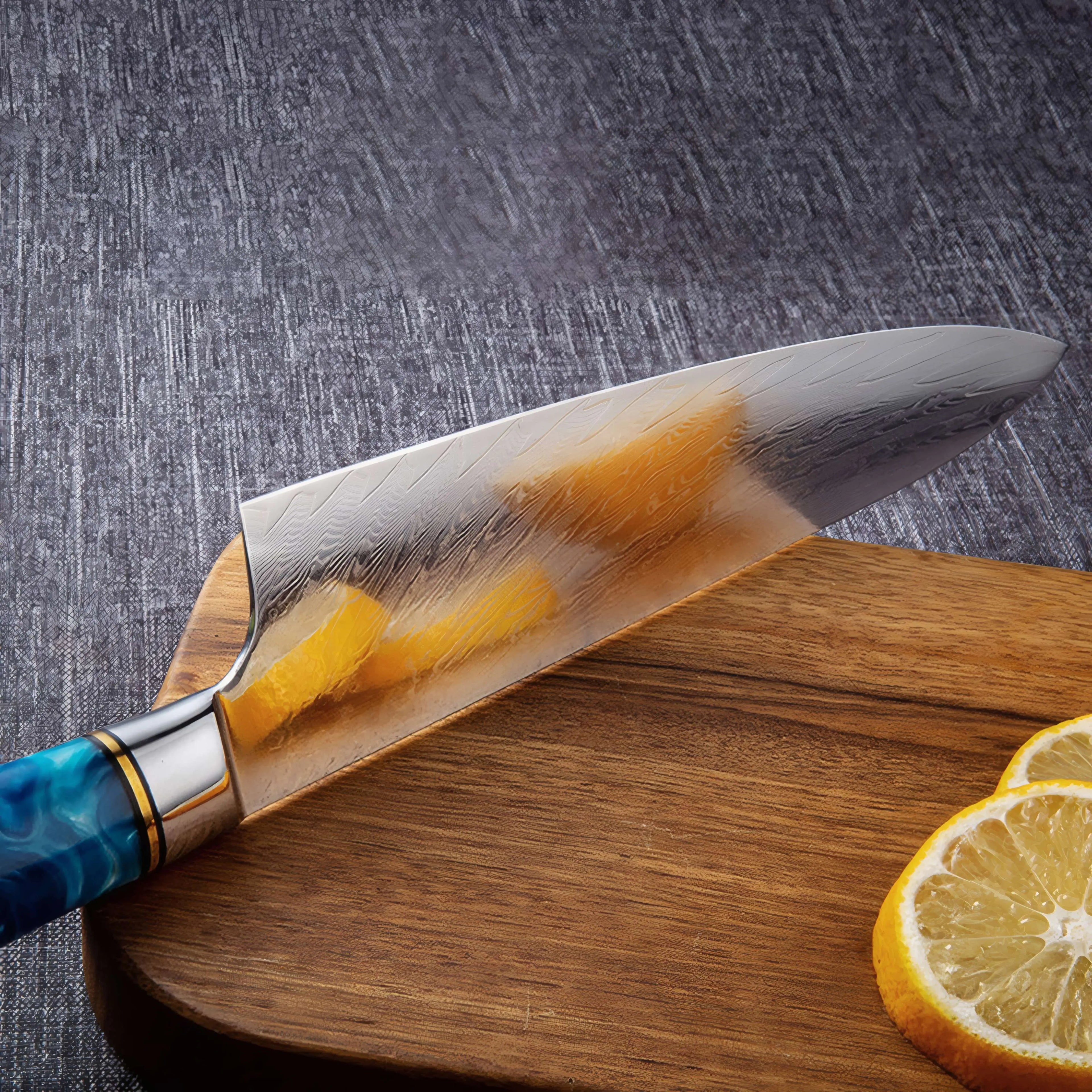 Hagetsu - Professional Damascus Chef Kitchen Knife Set SteelSensei