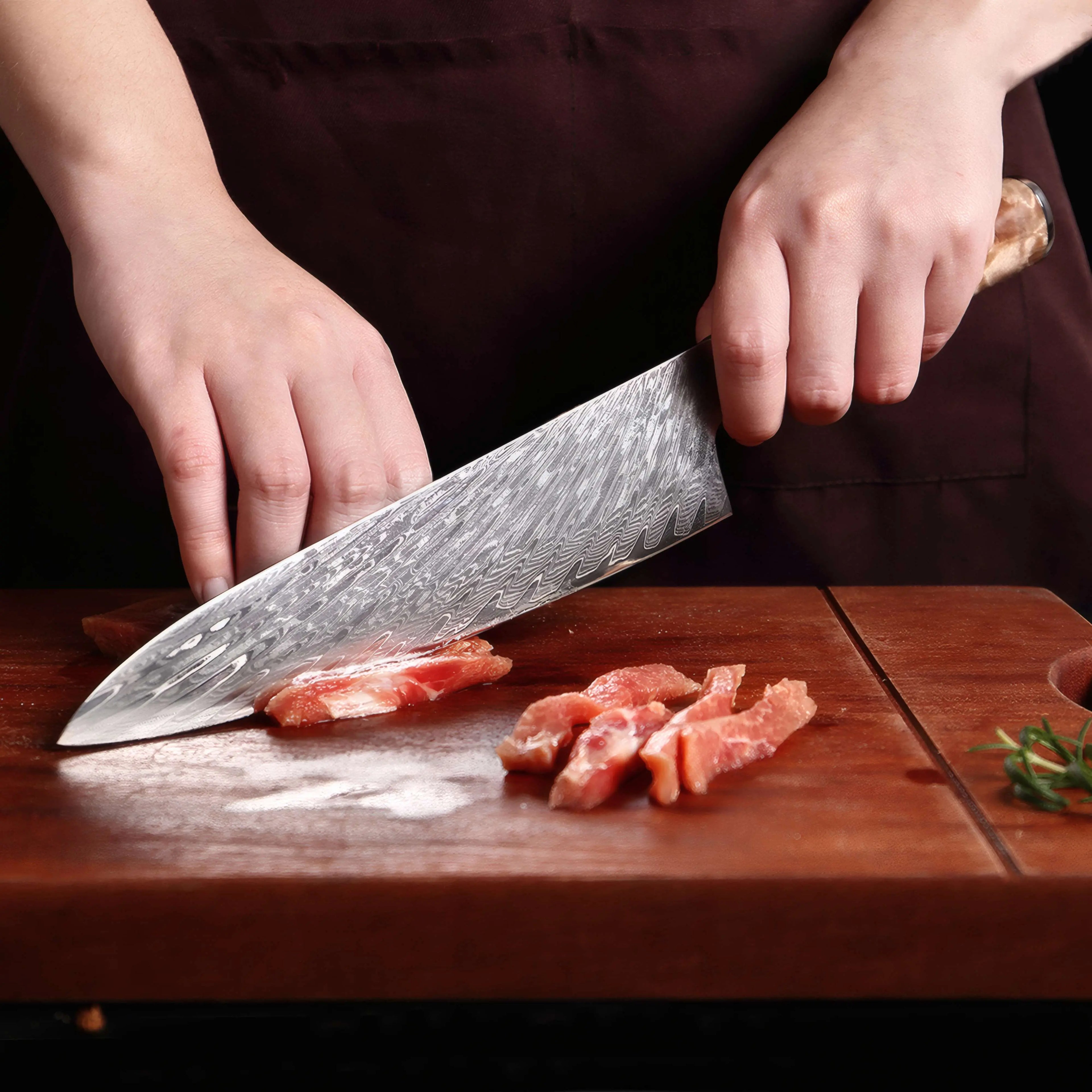 Hagetsu - Professional Damascus Chef Kitchen Knife Set SteelSensei