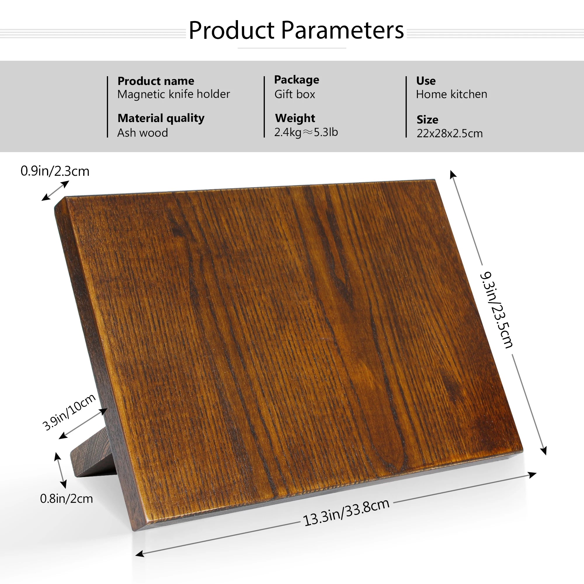 Premium Ashwood Magnetic Knife Holder