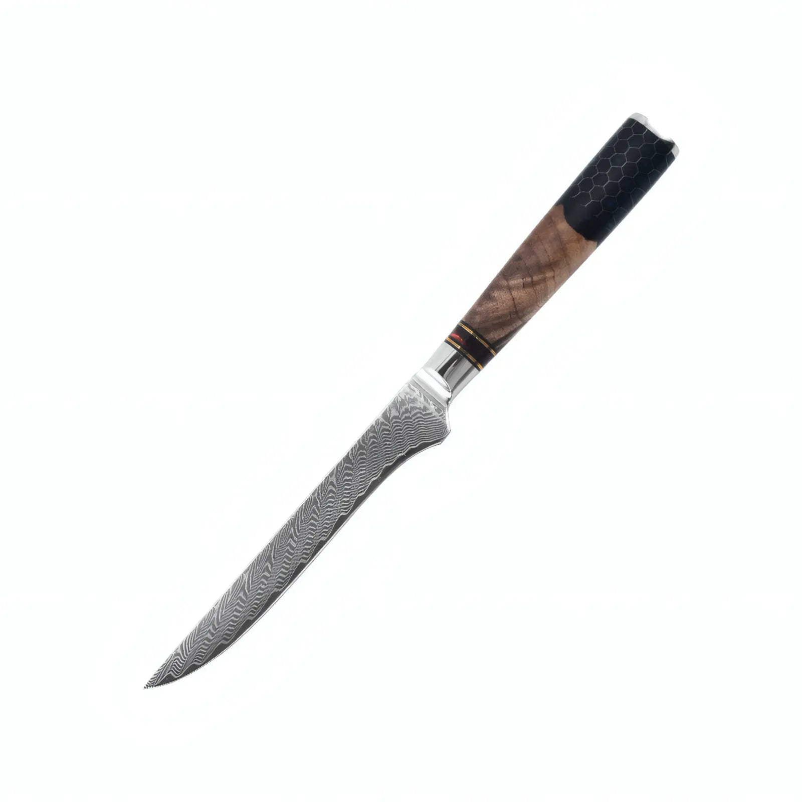 Knife with wooden handle on a white background