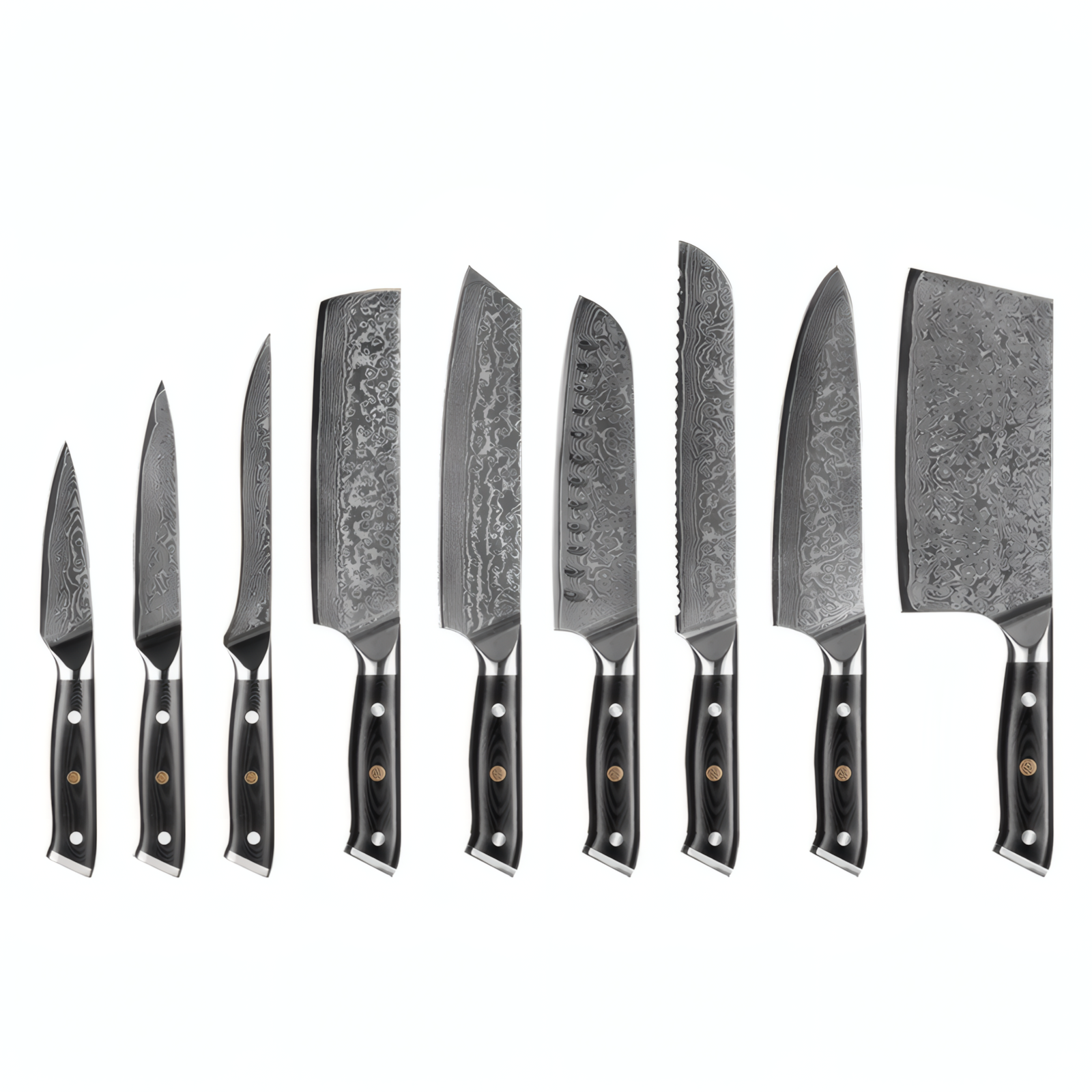 Takunaga - Professional Damascus Steel Japanese Chef Kitchen Knife Set SteelSensei