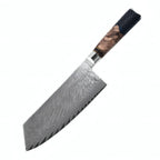 Knife with a wooden handle on a white background