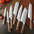 Kensei - Professional Hammered Steel 7-Piece Chef Kitchen Knife Set