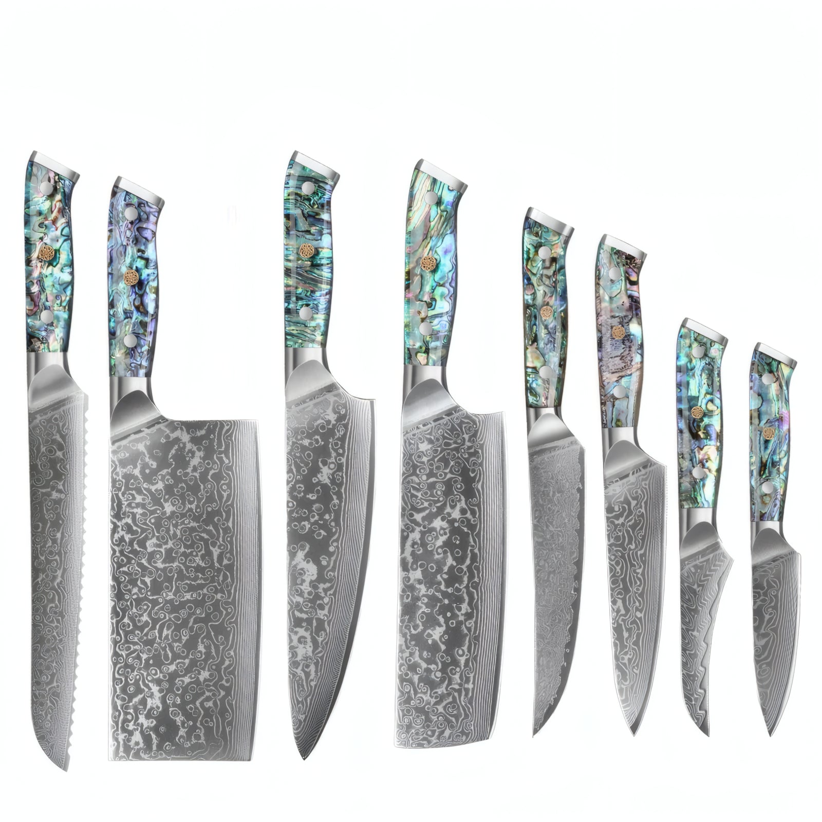 Masaru – 67-Layer Damascus Abalone Chef Knife Set