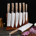 Kensei - Professional Hammered Steel 7-Piece Chef Kitchen Knife Set SteelSensei