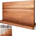 Extra Large Magnetic Knife Block Acacia Wood