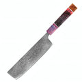 Kaito Damascus Nakiri knife with stable wood handle