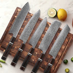 Kenzo – 67-Layer VG10 Damascus Knife Set (Ebony Handle)