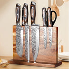 Double-Sided Magnetic Wooden Knife Block Stand