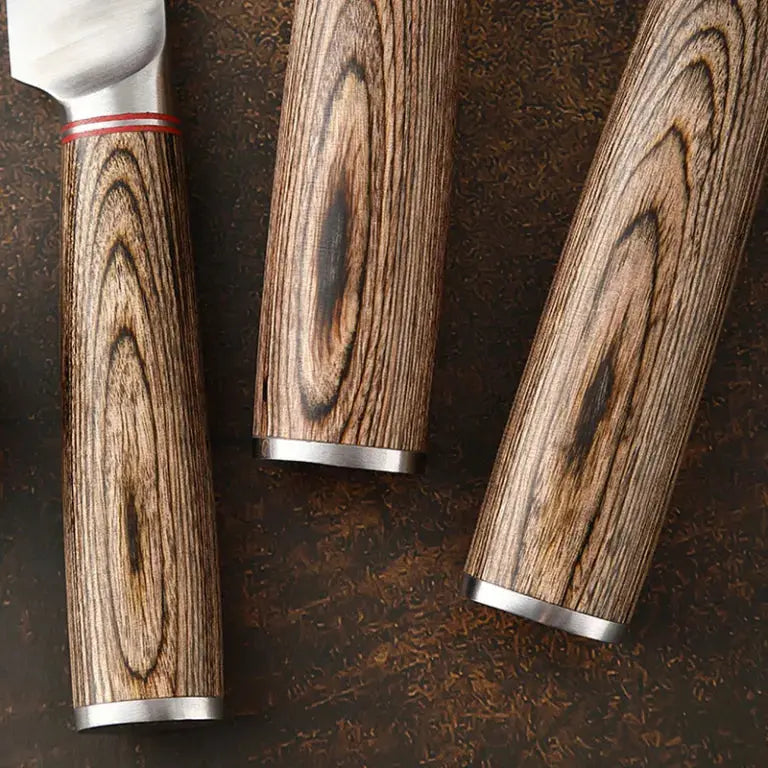 Kensei - Professional Hammered Steel 7-Piece Chef Kitchen Knife Set SteelSensei